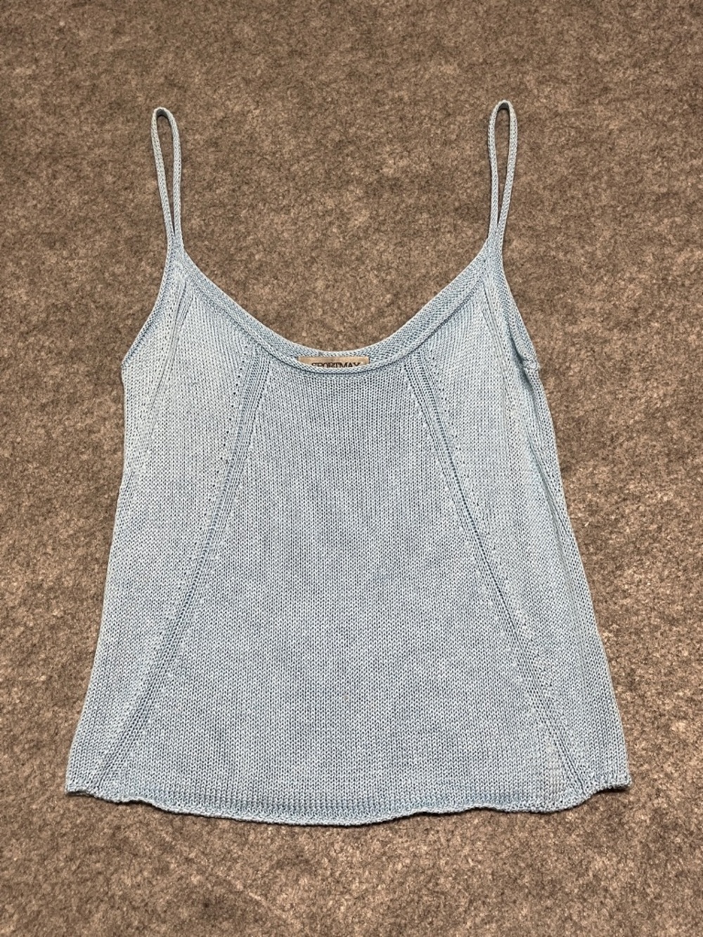 Sportmax Baby Blue Knit Spaghetti Strap Camisole
